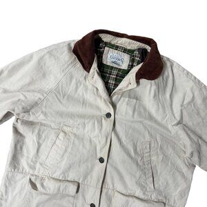 Vintage Chore Jacket Coat Basic Editions Plus 1X Beige Plaid Lining Corduroy 90s